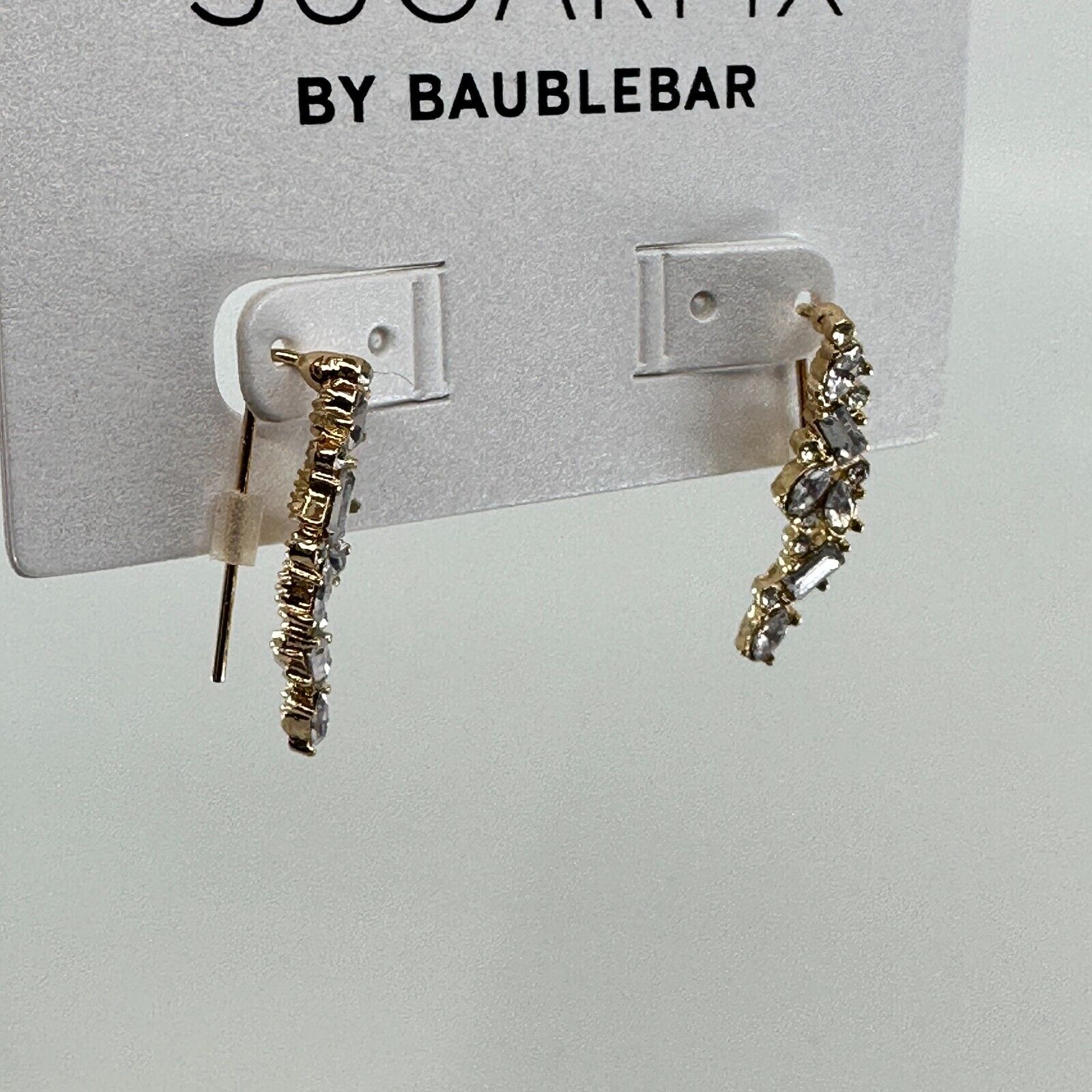 Sugarfix By Baublebar Earrings Rhinestones Gold Tone Drop Formal Homecoming Prom 8$